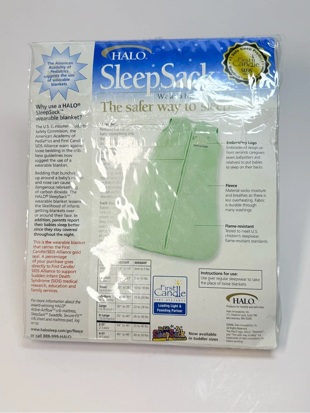 New Halo SleepSack yellow zoo animals Small 0-6 months (10-18lbs) micro fleece